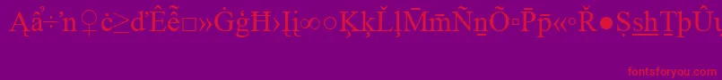 Шрифт TimesNewRomanSpecialG2 – красные шрифты на фиолетовом фоне
