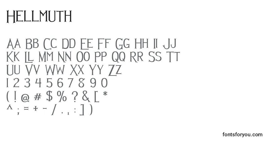 A fonte Hellmuth (104162) – alfabeto, números, caracteres especiais