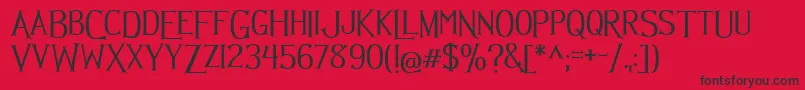 Hellmuth-fontti – mustat fontit punaisella taustalla