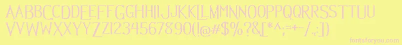 Hellmuth Font – Pink Fonts on Yellow Background