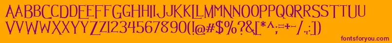 Hellmuth Font – Purple Fonts on Orange Background