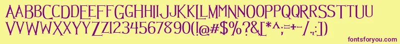 Hellmuth Font – Purple Fonts on Yellow Background