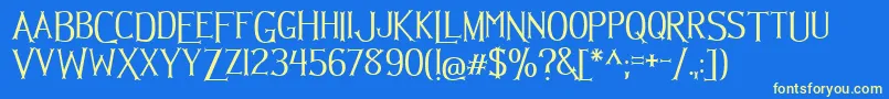 Hellmuth Font – Yellow Fonts on Blue Background