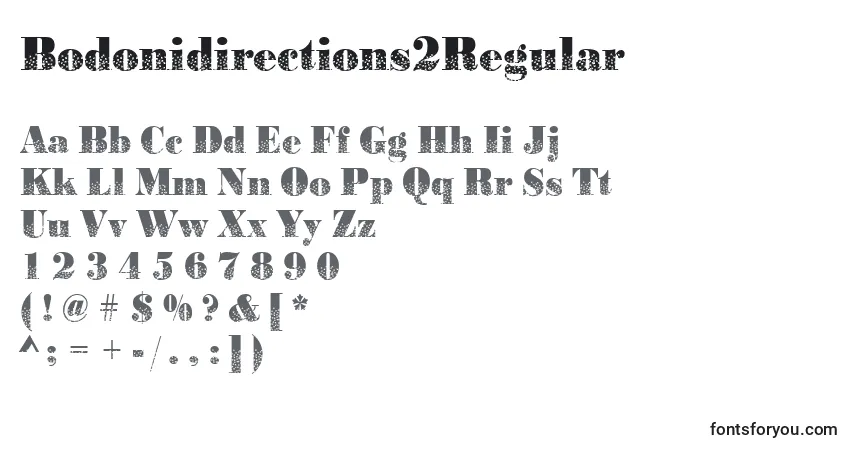Schriftart Bodonidirections2Regular – Alphabet, Zahlen, spezielle Symbole