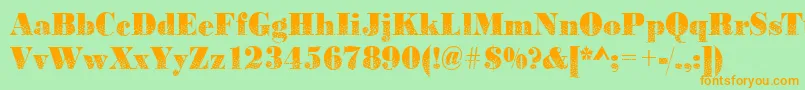 Bodonidirections2Regular Font – Orange Fonts on Green Background