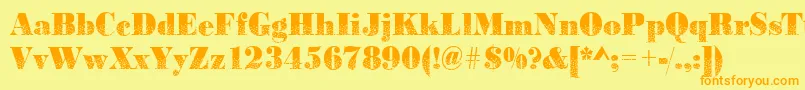 Bodonidirections2Regular Font – Orange Fonts on Yellow Background