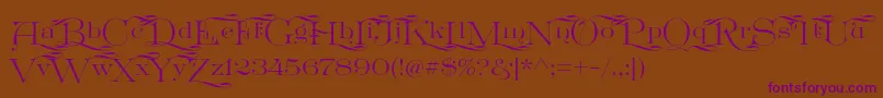 GreatvictorianSwashed Font – Purple Fonts on Brown Background