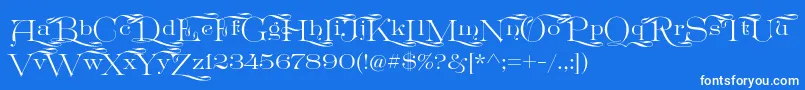 フォントGreatvictorianSwashed – 青い背景に白い文字