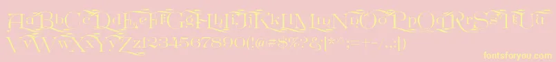 GreatvictorianSwashed Font – Yellow Fonts on Pink Background