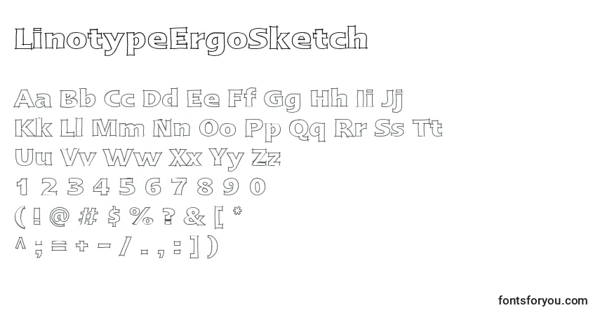 LinotypeErgoSketch-fontti – aakkoset, numerot, erikoismerkit