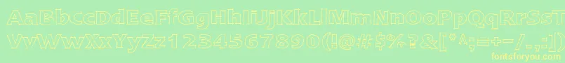 LinotypeErgoSketch Font – Yellow Fonts on Green Background