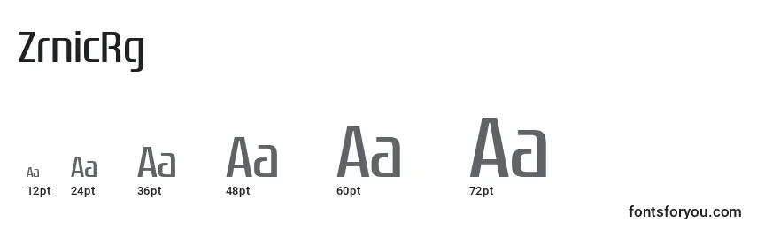 ZrnicRg Font Sizes