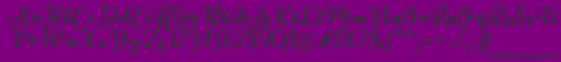 BreettyItalic-Schriftart – Schwarze Schriften auf violettem Hintergrund