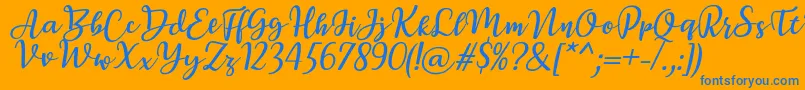 BreettyItalic Font – Blue Fonts on Orange Background