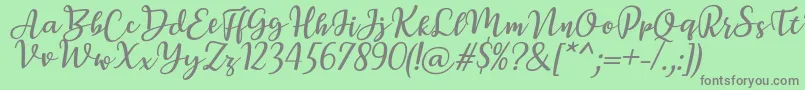 BreettyItalic Font – Gray Fonts on Green Background