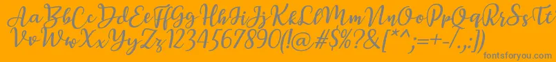 BreettyItalic Font – Gray Fonts on Orange Background