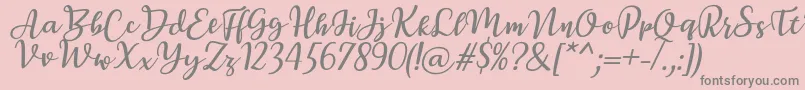 BreettyItalic Font – Gray Fonts on Pink Background