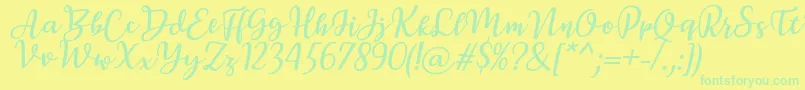 BreettyItalic Font – Green Fonts on Yellow Background