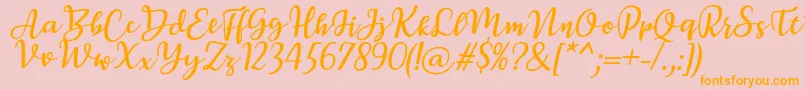 fuente BreettyItalic – Fuentes Naranjas Sobre Fondo Rosa