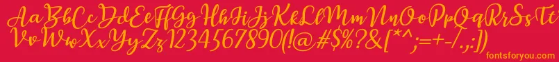 fuente BreettyItalic – Fuentes Naranjas Sobre Fondo Rojo