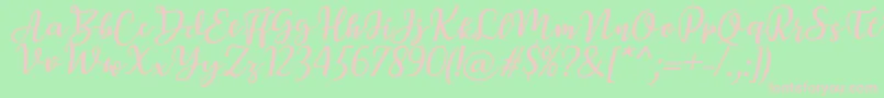 BreettyItalic Font – Pink Fonts on Green Background