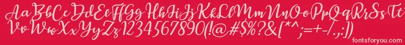 BreettyItalic Font – Pink Fonts on Red Background