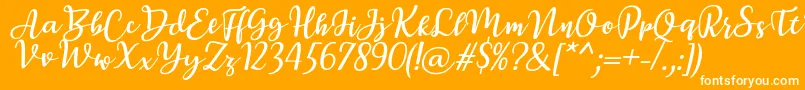 BreettyItalic Font – White Fonts on Orange Background