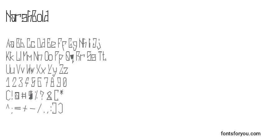 Czcionka HarshBold – alfabet, cyfry, specjalne znaki