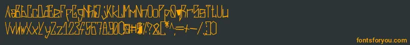 フォントHarshBold – 黒い背景にオレンジの文字