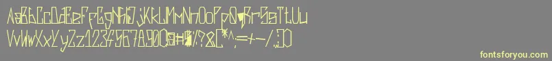 フォントHarshBold – 黄色のフォント、灰色の背景