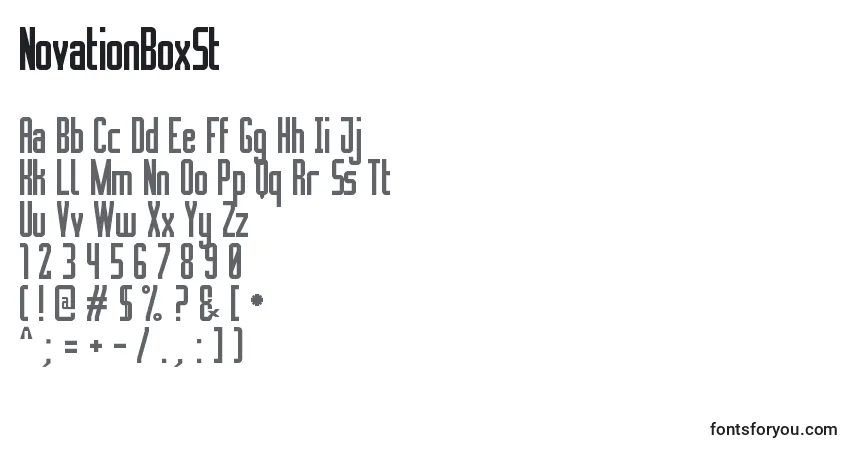 A fonte NovationBoxSt – alfabeto, números, caracteres especiais