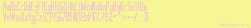 フォントNovationBoxSt – ピンクのフォント、黄色の背景