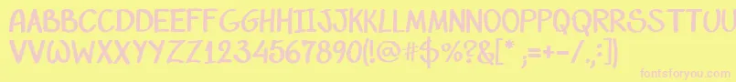 RizzettoScript Font – Pink Fonts on Yellow Background