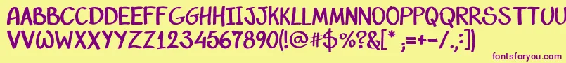 RizzettoScript Font – Purple Fonts on Yellow Background