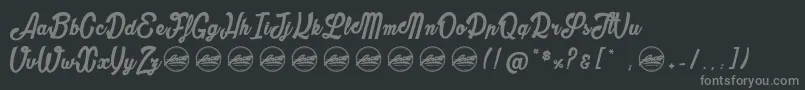 OblivionPersonalUseOnly-fontti – harmaat kirjasimet mustalla taustalla