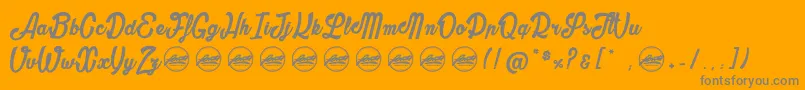 OblivionPersonalUseOnly-fontti – harmaat kirjasimet oranssilla taustalla