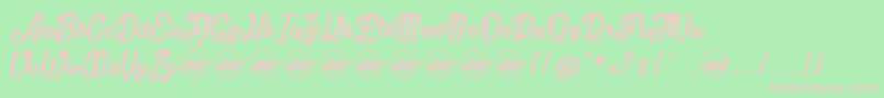 フォントOblivionPersonalUseOnly – 緑の背景にピンクのフォント