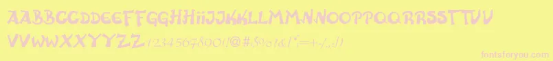 AnatevkaCaps Font – Pink Fonts on Yellow Background