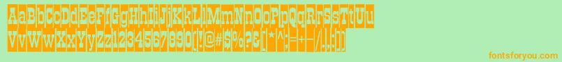 Traktircameoc Font – Orange Fonts on Green Background