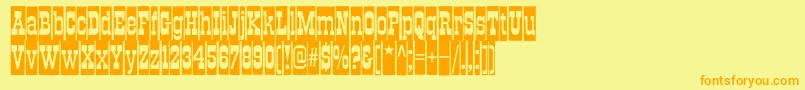 Traktircameoc Font – Orange Fonts on Yellow Background