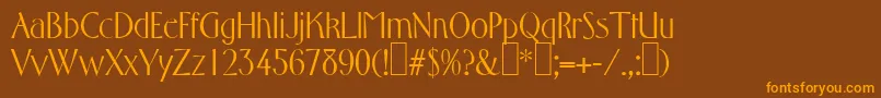 Шрифт F761DecoRegular – оранжевые шрифты на коричневом фоне