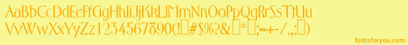 F761DecoRegular Font – Orange Fonts on Yellow Background