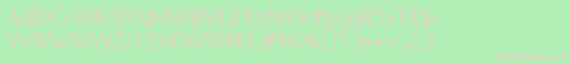 F761DecoRegular-fontti – vaaleanpunaiset fontit vihreällä taustalla