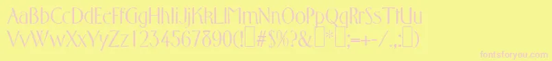 F761DecoRegular Font – Pink Fonts on Yellow Background