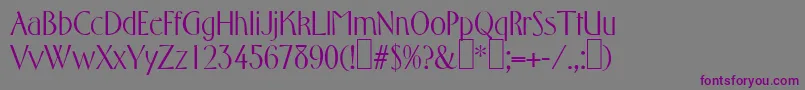 Шрифт F761DecoRegular – фиолетовые шрифты на сером фоне