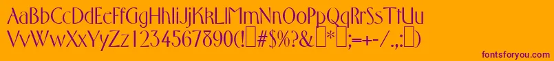 F761DecoRegular Font – Purple Fonts on Orange Background