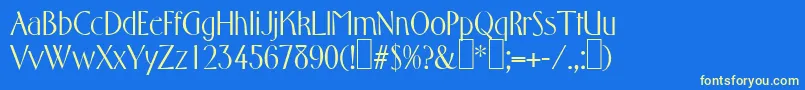 Шрифт F761DecoRegular – жёлтые шрифты на синем фоне