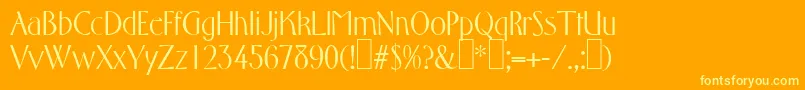 フォントF761DecoRegular – オレンジの背景に黄色の文字