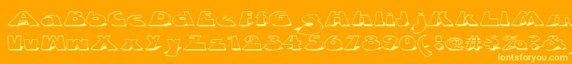 Zdabd Font – Yellow Fonts on Orange Background