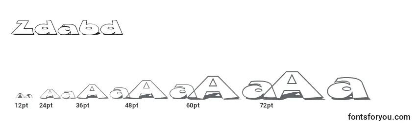 Размеры шрифта Zdabd